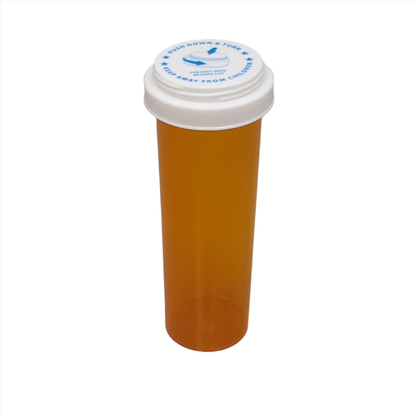 MHC Medical 60 Dram Pill / Specimen Bottles Vials & Reversible Caps 90 units Amber Vial / White Cap Model: 856001