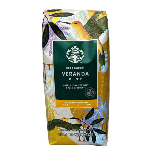 STARBUCKS Veranda Blend Whole Bean Coffee 1 lb Blonde Roast, Best By: 05/24 Shelf Stable (New, as-is)