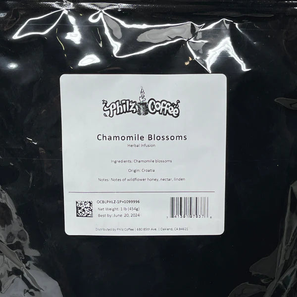 PHILZ COFFEE Chamomile Blossoms Herbal Infusion, 1 lb. Shelf Stable Best By: 6/24 (as-is)