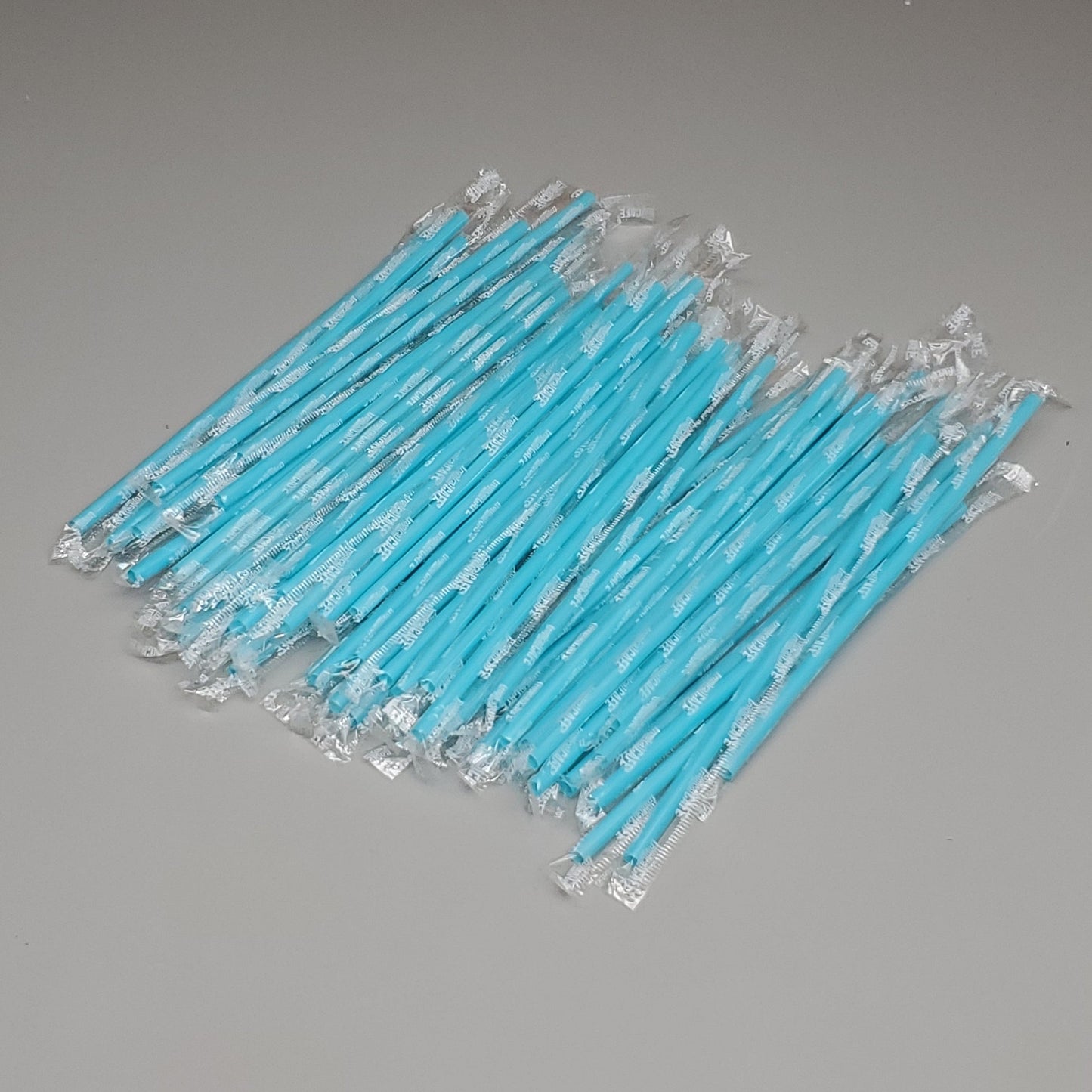 Plastic Wrapped Straws 9" Light Blue, 6000 ct.