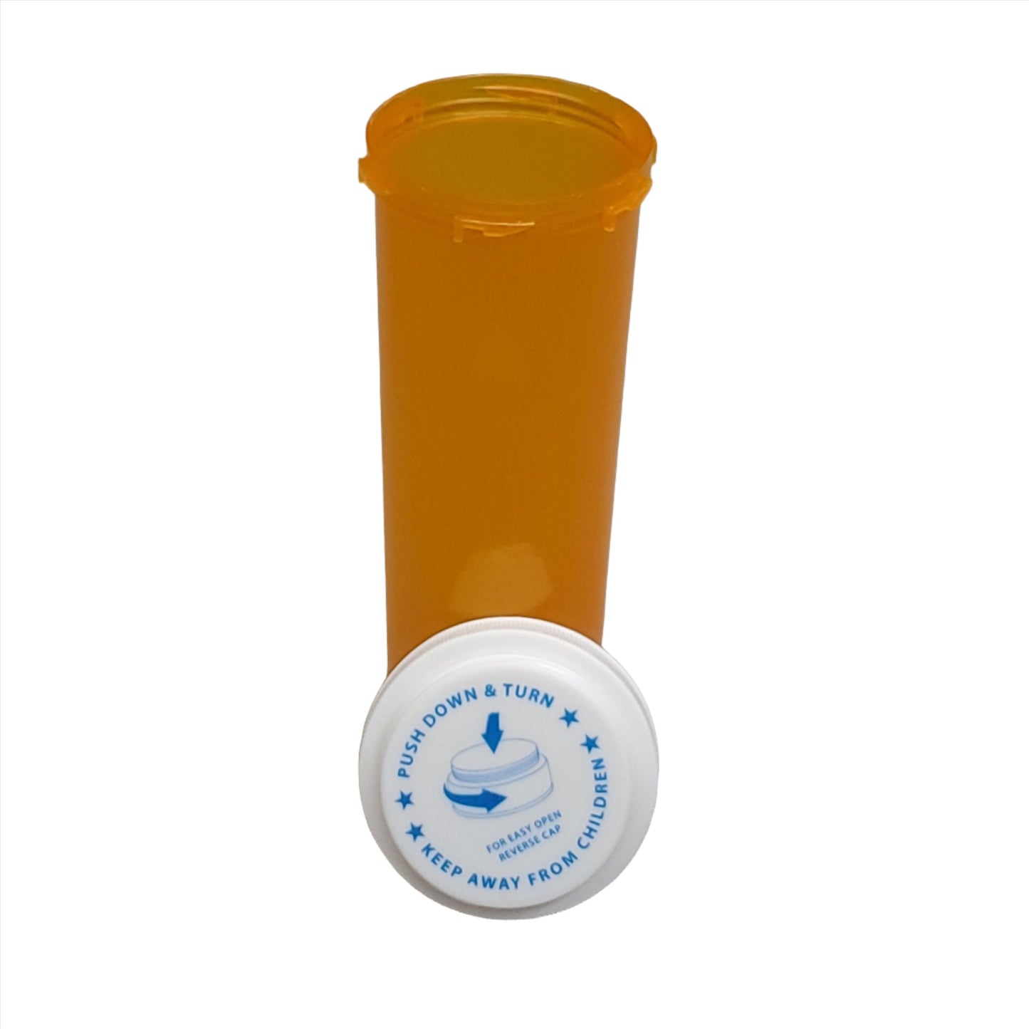 MHC Medical 60 Dram Pill / Specimen Bottles Vials & Reversible Caps 90 units Amber Vial / White Cap Model: 856001