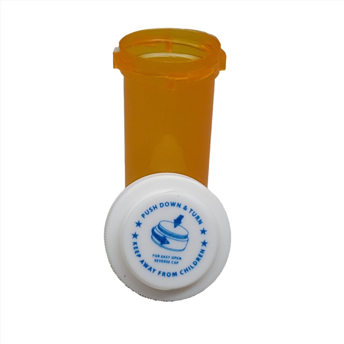 MHC Medical 8 Dram Pill / Specimen Bottles Vials & Reversible Caps 400 units Amber Vial / White Cap Model: 850801