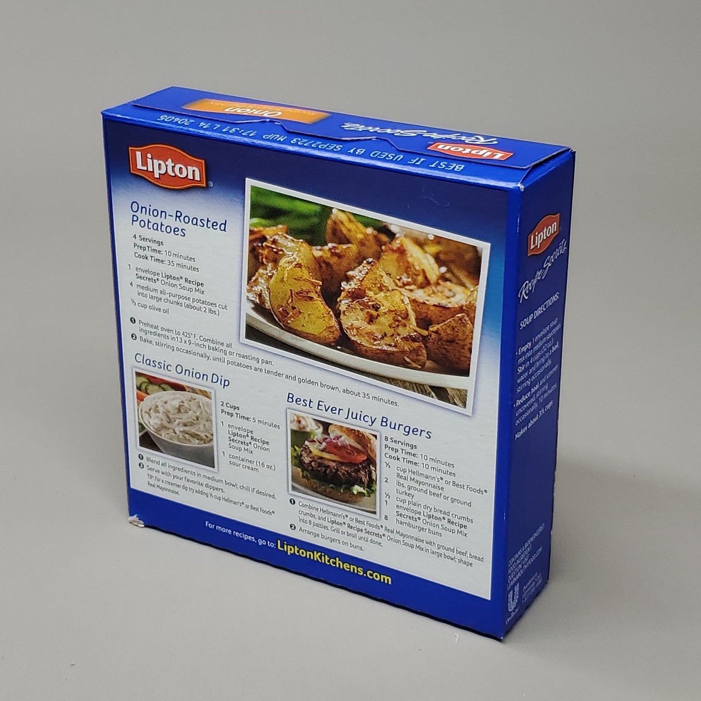 LIPTON Onion Recipe Soup & Dip Mix 2.0 Oz / Box of 2 Envelopes Shelf Stable BB: 9/23 (as-is)