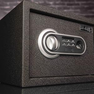 Security Safe with Fingerprint Sensor and Biometric Lock Pry-Resistant Digital Gun Safe with Optical Sensor and Keypad