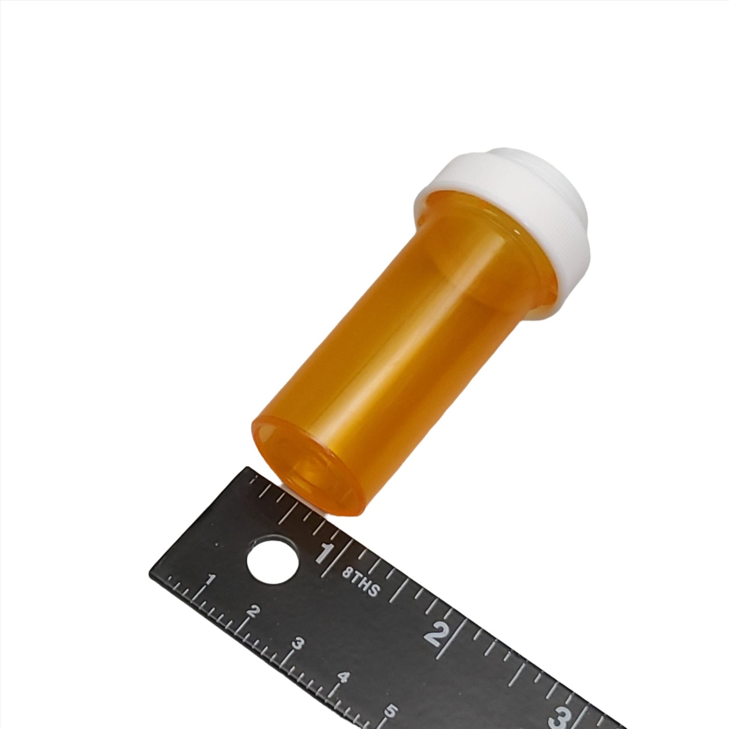 MHC Medical 8 Dram Pill / Specimen Bottles Vials & Reversible Caps 400 units Amber Vial / White Cap Model: 850801