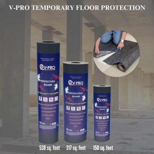 V-PRO Ultimate Floor Protection Board - High Durability Contractor Flooring Cover - Anti Paint, Durable, Waterproof Floor Covering - Ideal for Construction, Renovations, Moving and Events