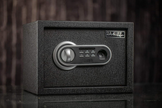 Security Safe with Fingerprint Sensor and Biometric Lock Pry-Resistant Digital Gun Safe with Optical Sensor and Keypad