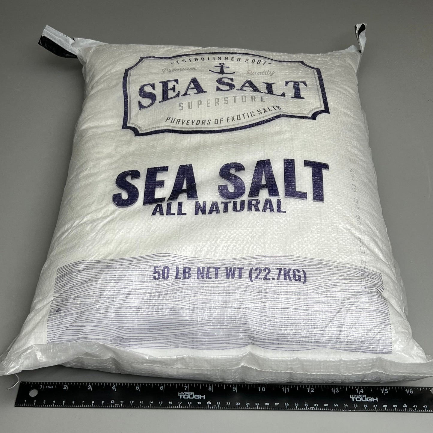 SEA SALT - 50 lbs Non-Iodized, Kosher, Fine Grain Sea Salt for Commercial Use, Food Grade, No Additives, 99.9% Purity