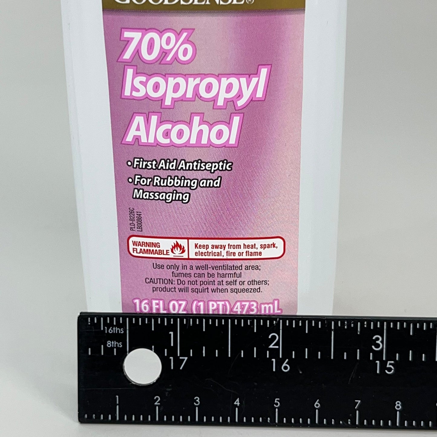 GOODSENSE 70% Isopropyl Alcohol First Aid Antiseptic 16 fl oz Case of 6x ct Shelf Stable Best By: 03/26