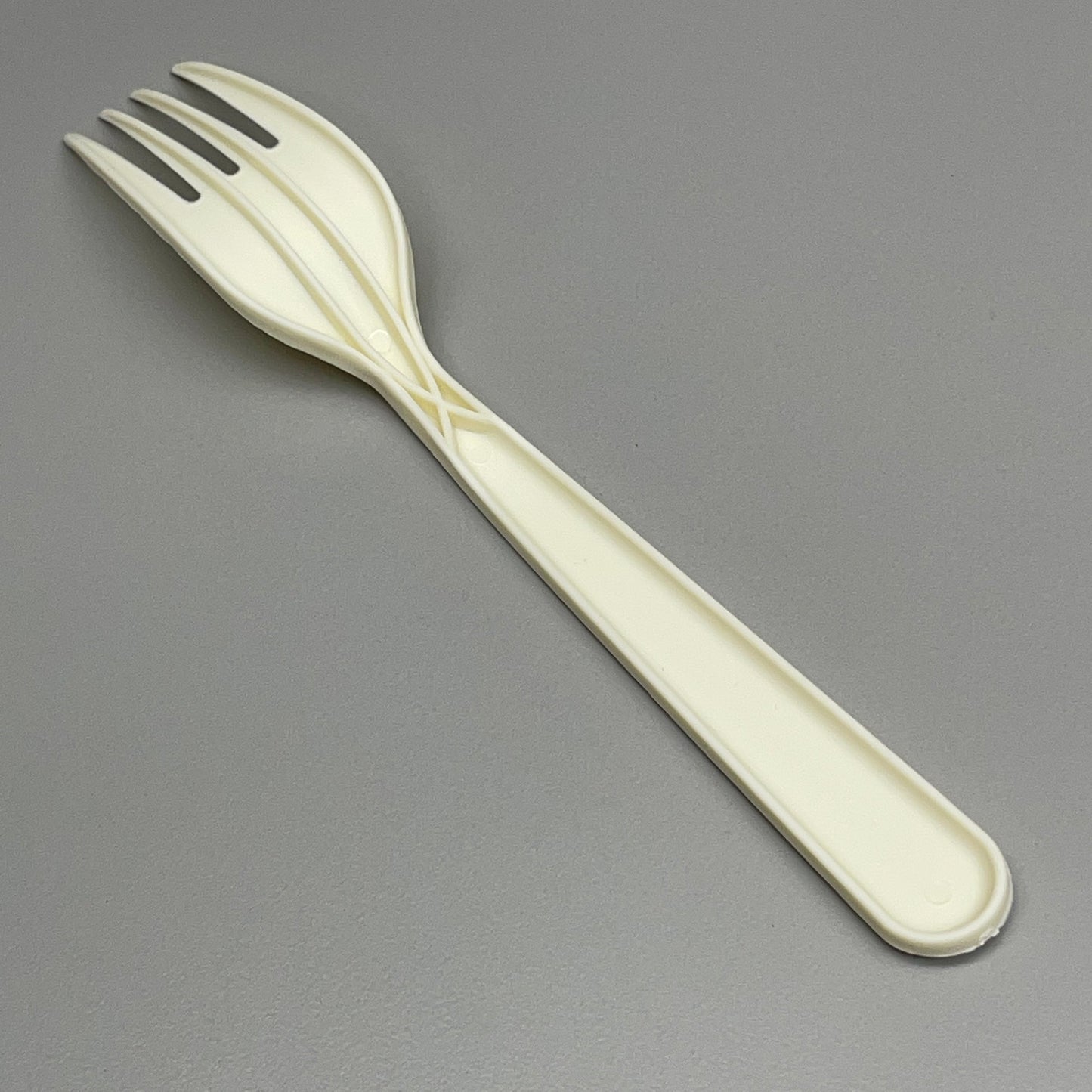 KANAK NATURALS Flexible Plastic Forks 7" 1000/ct Natural Sustainable Heavy Weight Individually Wrapped, Color: Cream  Model: PC6200