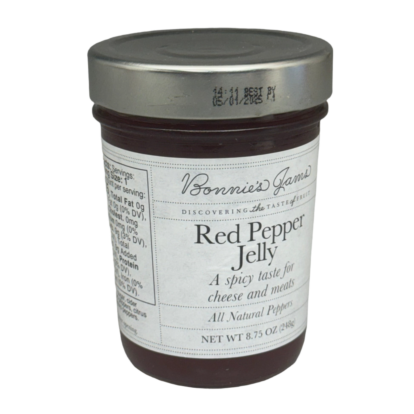 BONNIE'S JAMS Red Pepper Jelly 8.75 oz Best By: 5/25