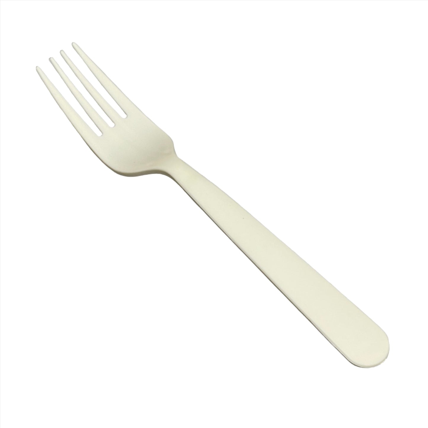 KANAK NATURALS Flexible Plastic Forks 7" 1000/ct Natural Sustainable Heavy Weight Individually Wrapped, Color: Cream  Model: PC6200