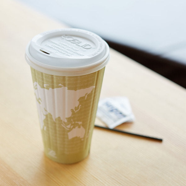 ECO-PRODUCTS  Strawless Hot Cup Lids Compostable for 10-20 oz White 1000 pcs.