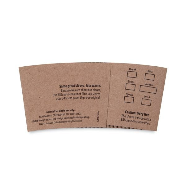 STARBUCKS Hot Cup Sleeves for 12 - 20 oz Cups #11020575