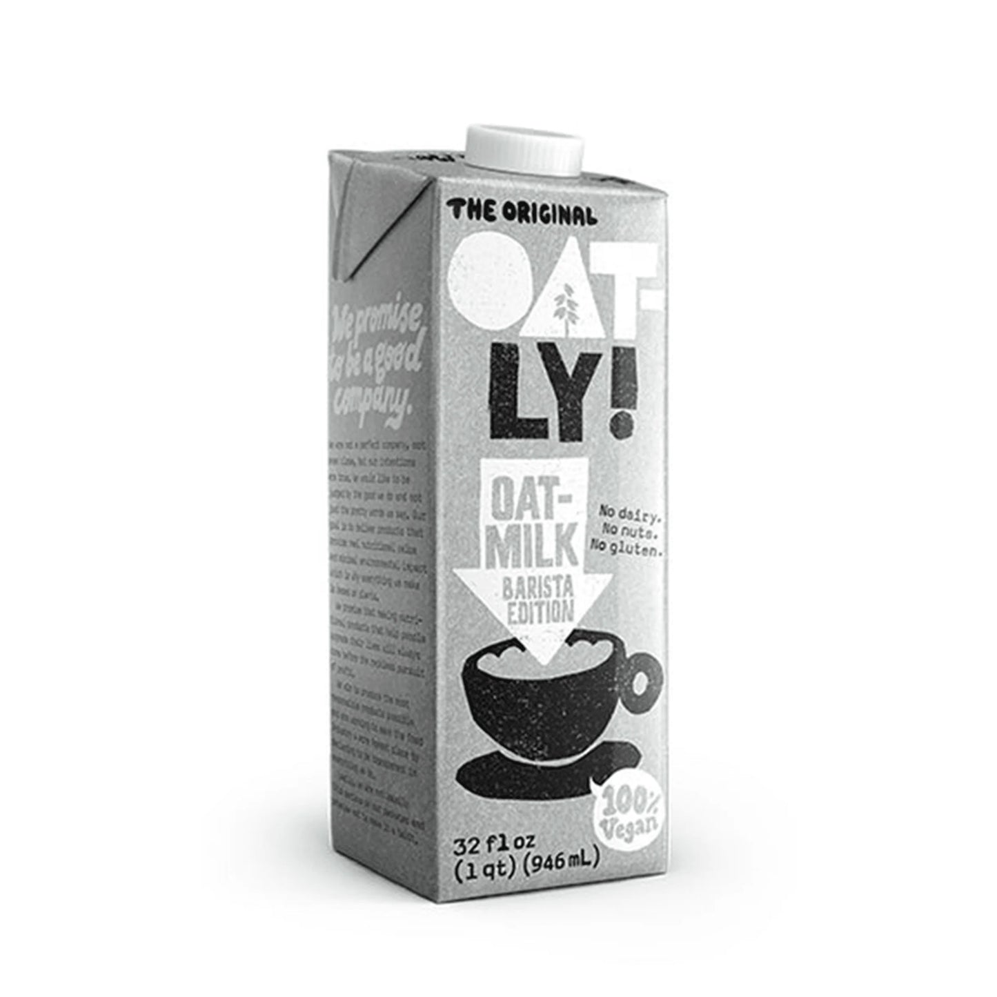 OATLY Barista Edition Oat Milk 32 fl oz/ 12-PACK Plant-Based Creamer Shelf Stable (as-is) Best By: 11/24