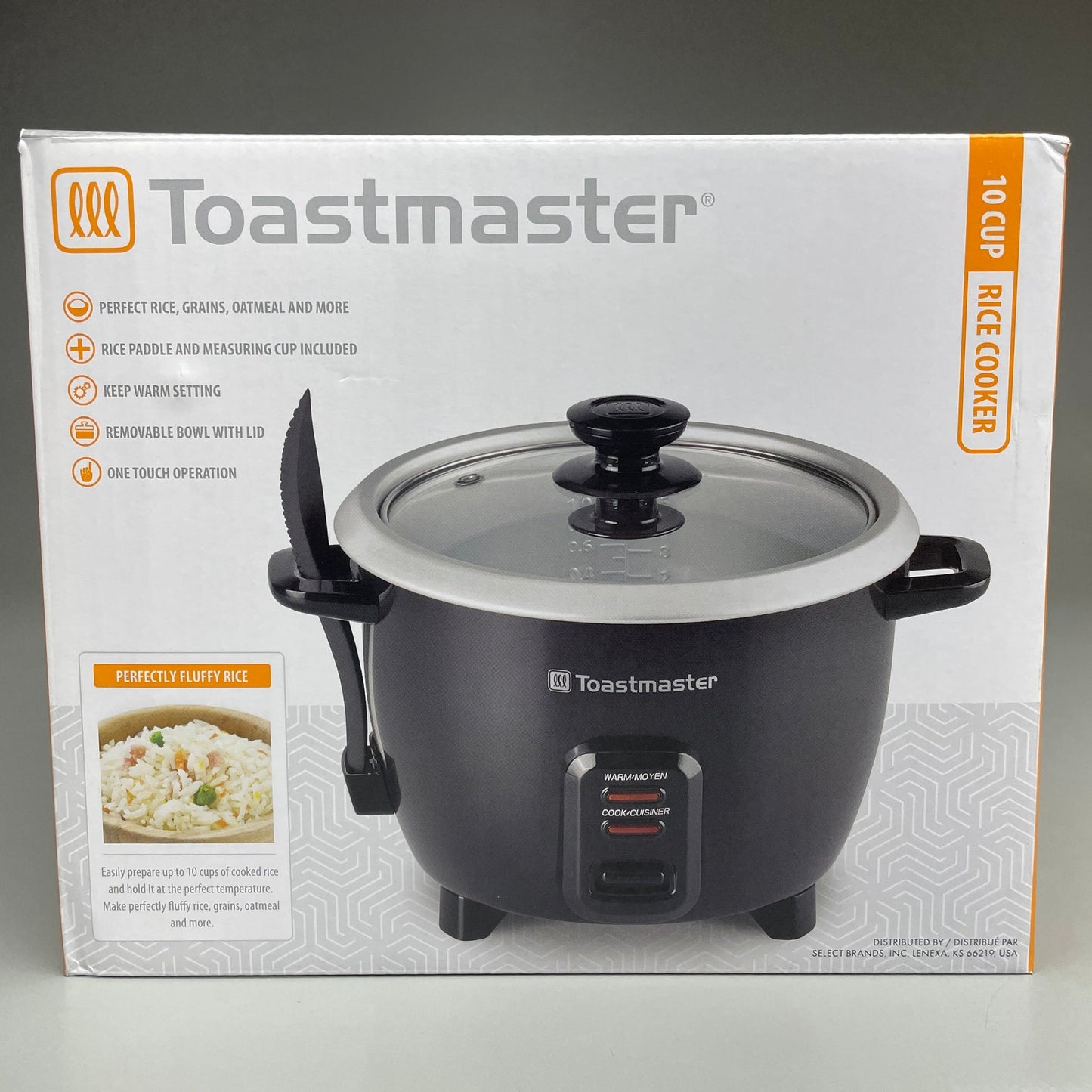 TOASTMASTER Electric Rice Cooker 10 Cups, Black TM-101RCCN