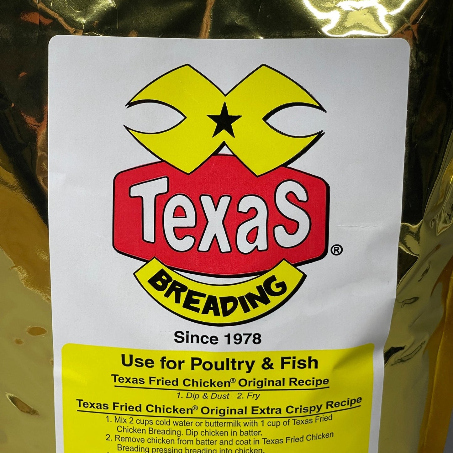 Texas Fried Chicken Breading (Original Extra Crispy Recipe) 5 lb bags Shelf Stable (as-is)