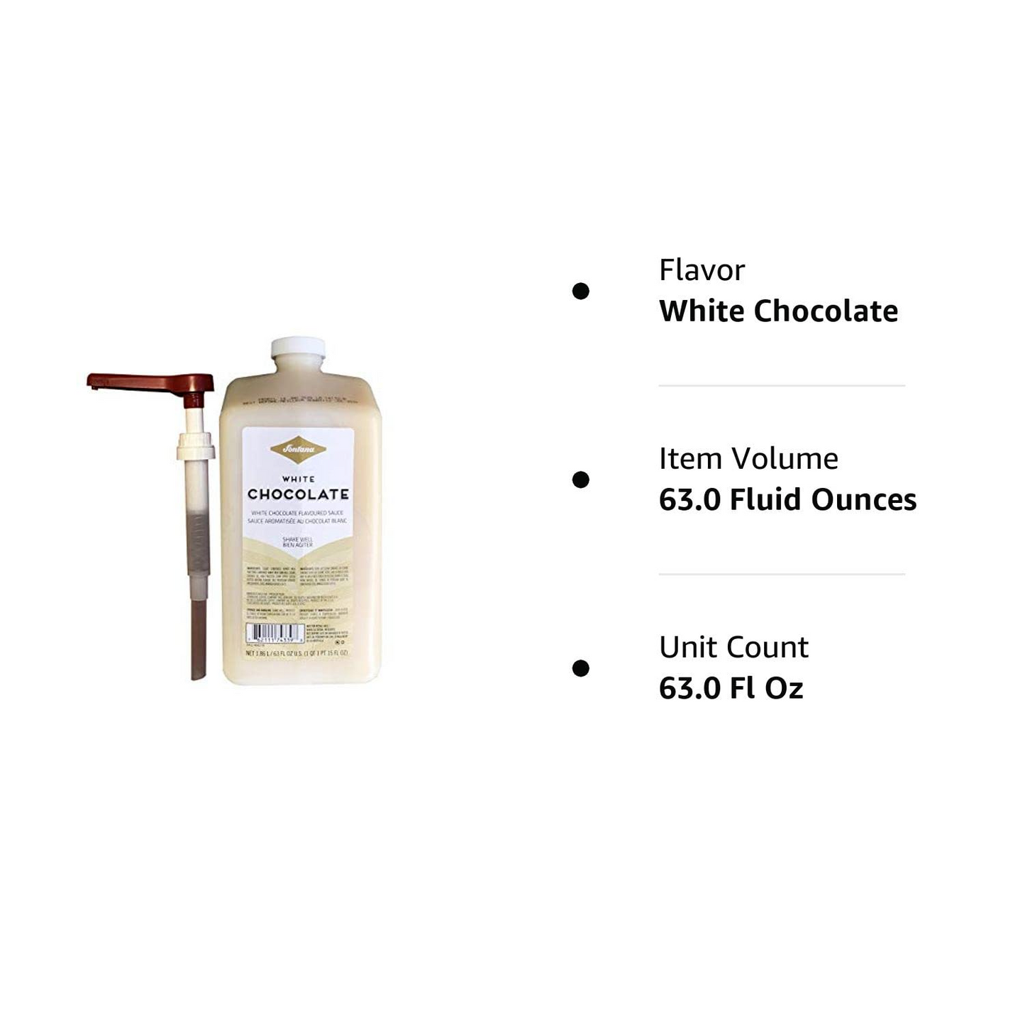 STARBUCKS  Fontana White Chocolate Sauce - 63 fl.oz.  Shelf Stable (as-is) Best By: 6/23