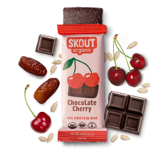 Skout Organic Chocolate Cherry Protein Bars Organic & Plant-Based Ingredients 12x/1.9 oz. Shelf Stable (as-is) Best By: 2/23